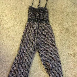 Free People boho strapless tube-top jumpsuit - vintage look